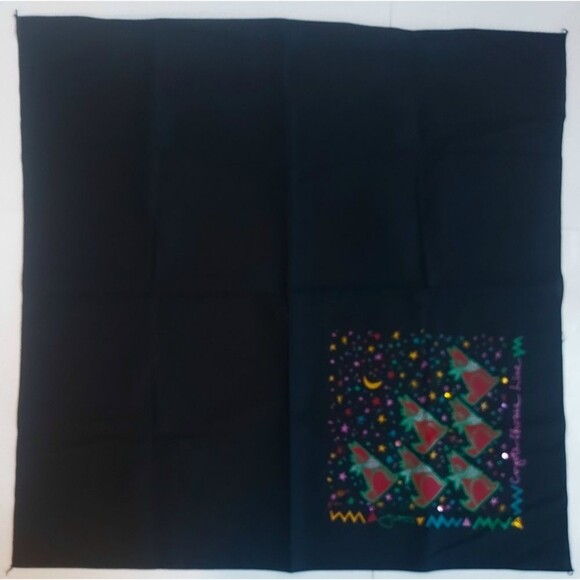 Vintage 1980's Jeff Low Coyote Chorus Line Cotton Scarf Handkerchief AZ Artist - Picture 2 of 2